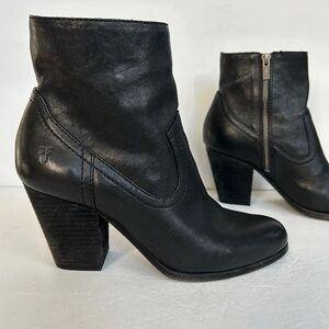 Frye Black Leather Ankle Boots “Essa”